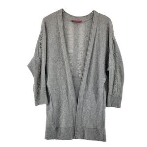 N:Philanthropy‎ Distressed Cardigan Tunic Sweater XS S Gray Wool Modal Cashmere